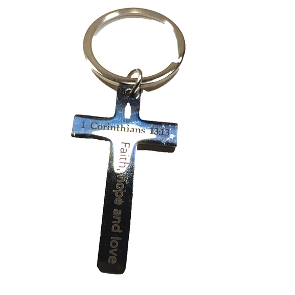 Faith Hope Love 1st Corinthians Small Lightweight Keychain - Picture 3 of 4